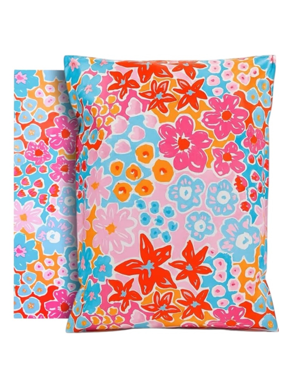 Polymailers 50 pack Bright Floral Spring Set in Turquoise, Pink & Orange - Picture 1 of 3